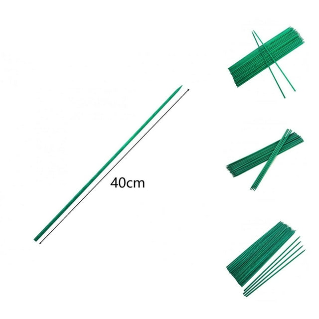 10Pcs Garden Plant Stake Corrosion-resistant Smooth Finish Multi-Functional Not Easy to Bend Water-Resistant Floral Arrangements Reusable Green Climbing Plant Support Stick for Garden