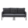thumbnail image 4 of Dtwnek Corduroy Upholstered Loveseat Sofa with Metal Legs and Side Pockets, 2 Seater Sofa Couch for Living Room, Bedroom, Apartment, Gray, 4 of 7