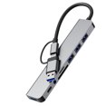 thumbnail image 1 of Estación de acoplamiento USB, concentrador, con PD100W, SD/TF, Audio3.5, adaptador multipuerto USB de 4 puertos, para portátiles, tabletas y teléfonos., 1 of 8