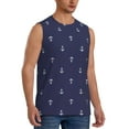 thumbnail image 2 of Easygdp Anchor Heart Blue Men's Breathable Tank Tops Sleeveless Sporty T Shirts for Basketball, Mountaineering, Bodybuilding -Large, 2 of 8