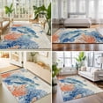 thumbnail image 4 of Area Rugs 4'x6'. Sea Turtle Coastal Carpet Runner Indoor Outdoor Rugs Home Decor Aesthetic, Blue Red Summer Beach Coral Nautical Vintage Non Slip Mats Washable Accent Rug for Living Room Bedroom, 4 of 8