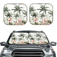 thumbnail image 2 of Daiia Flamingo Palm Trees 2PCS Car Windshield Sun Shade, Foldable Sun Shield for Car Front Window, Auto Sun Blocker Visor Protector Universal for Truck SUV Pickup-Large, 2 of 7