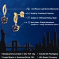 thumbnail image 2 of Gem Stone King 14K Yellow Gold Green Mystic Topaz and Lab Grown Diamond Earrings for Women | 1.95 Cttw | Gemstone November Birthstone | Heart Shape 6MM, 2 of 6