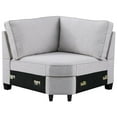 thumbnail image 5 of Devion Furniture Polyester Fabric U-Shaped Sectional Sofa in Light Gray, 5 of 9