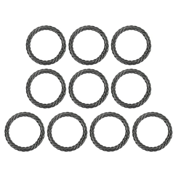 Clip de llavero en forma de resorte en espiral Uxcell, 10 piezas de gancho de llavero de metal para bolsos, billeteras y cinturones, negro de 42 mm