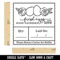 thumbnail image 2 of Fresh Eggs Hand Gathered with Love Elegant Egg Carton Label Self-Inking Rubber Stamp Ink Stamper - Brown Ink - Small 1 Inch, 2 of 7
