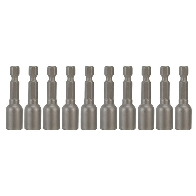 Hex Bit, Corrosion Resistance Power Nut Driver Tapping 1/4in Shank M8x48mm With Storage Box For Impact Drill For Screwdriver For Electric Drills Grey