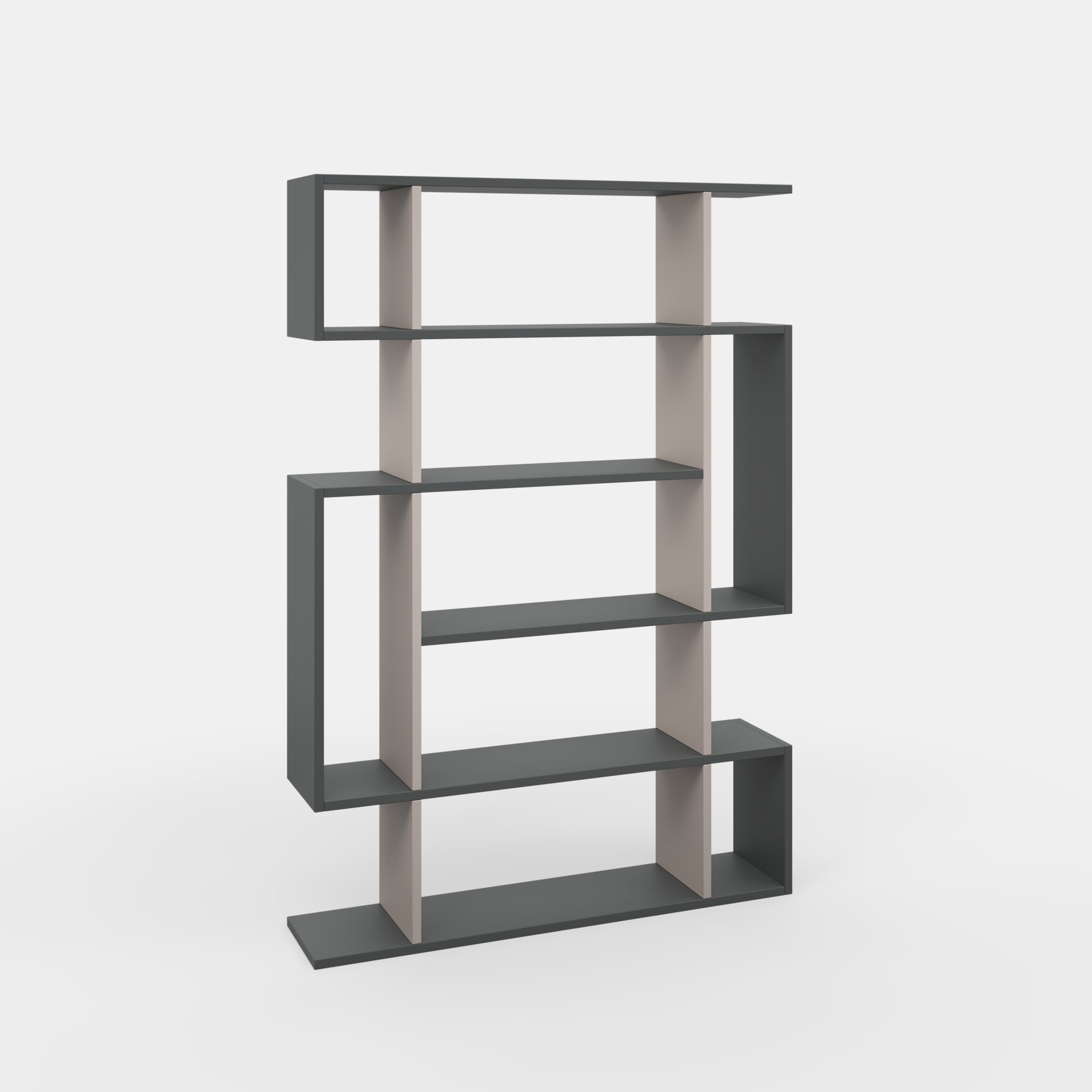Ada Home Decor Furniture Multiple Tier Open Shelf Anthracite Light Mocha Blair Modern Bookcase