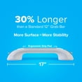thumbnail image 4 of SlipX Solutions Bath Grab Bar With Anti-Slip Grip, 17”, Shower Handles for Seniors, No Drilling, 4 of 7