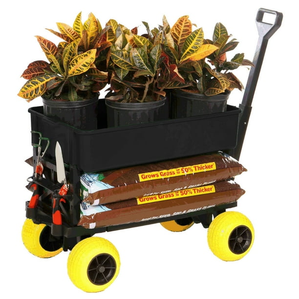 Garden Cart Wagon HandPulled Carts and Wagons Utility Trolley Rolling Yard Dump Cart Haul