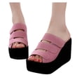 thumbnail image 3 of Womens Wedges Non-Slip Open Toe Flip-Flops Breathable Thick Bottom Shoe Slippers, 3 of 9