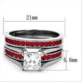 thumbnail image 2 of Red Womens Ring Silver Stainless Steel Anillo Rojo Plata Para Mujer Acero Inoxidable, 2 of 4