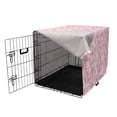 thumbnail image 3 of Romantic Dog Crate Cover, Outline Rose Petals Repetition, Easy to Use Pet Kennel Cover Small Dogs Puppies Kittens, 7 Sizes, Pale Pink Magenta, by Ambesonne, 3 of 6