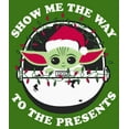 thumbnail image 2 of Men's Star Wars: The Mandalorian Christmas Grogu Show Me the Way to the Presents Graphic Tee Kelly Green Medium, 2 of 5