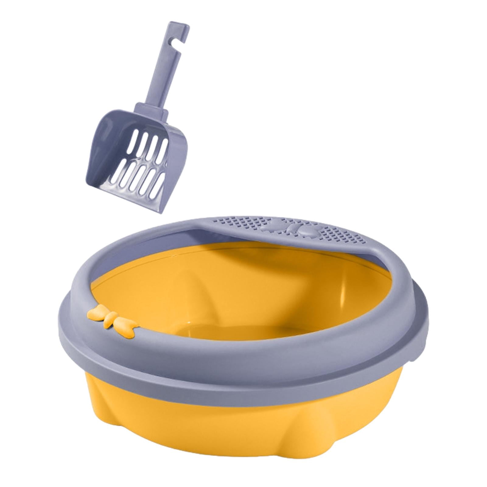 Tooyful Semi Enclosed Cat Litter Box Pet Litter Pan Easily to Clean Indoor Cats Anti Splashing Cat Potty Cat Bedpan for Small Animals , Violet Small