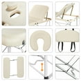 thumbnail image 4 of Topeakmart Adjustable 3 Fold Aluminum Massage Table Bed with Backrest/Headrest/Armrest/Hand Pallet, Beige, 4 of 13