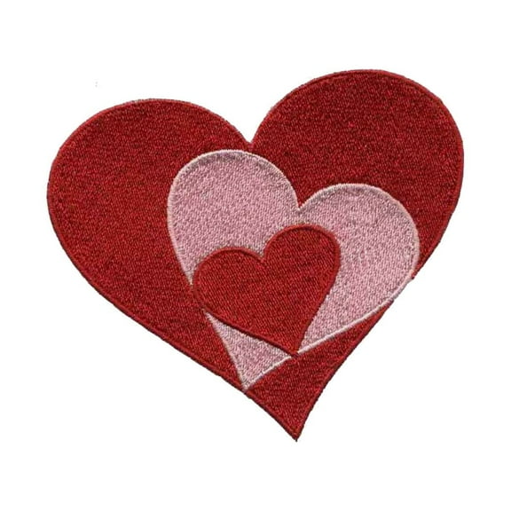 Valentines Heart Embroidered Iron On Patch
