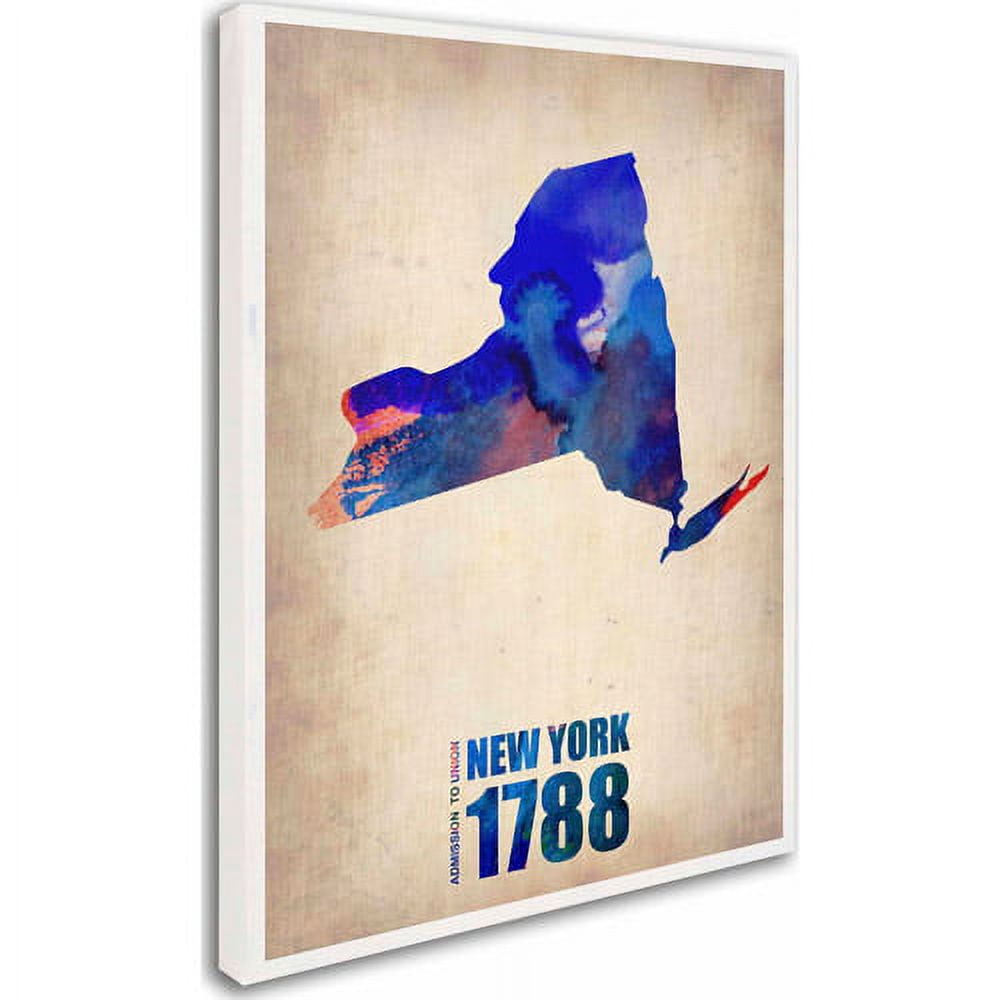 Trademark Fine Art "New York Watercolor Map" Canvas Art by Naxart