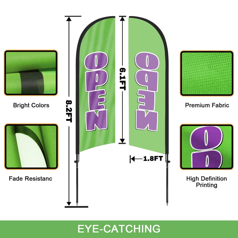 POZOLE 6 FT Swooper Feather Flag For Mexican Restaurants Business Advertising Outdoor Windless Banner With Complete 8ft Pole Kit And Ground Spike