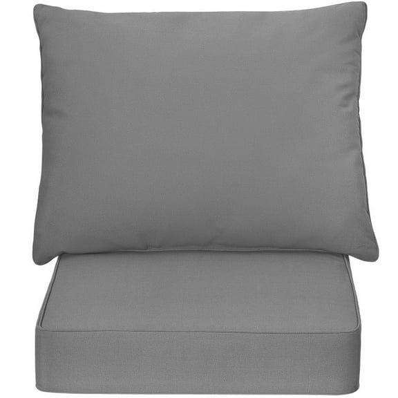 Topcobe Deep Seat Chair Cushion Pads Set with Rope Belts for Indoor and Outdoor, Chair Cushions for Outdoor Furniture-Gray