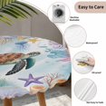 thumbnail image 5 of Watercolor Ocean Turtle Coral Conch Round Fitted Tablecloth with Elastic Edge,Waterproof Table Cloth Fits Tables Up to 55"-60",Washable Table Cover for Indoor Outdoor,Starfish Seaweed Jellyfish, 5 of 9