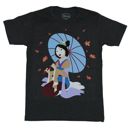 Mulan (Disney) Mens T-Shirt - Full Color Mulan Under Umbrella Image