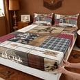 thumbnail image 4 of Erosebridal Vintage Farm Horseshoe Bed Sheets,Rustic Western Cowboy Retro Boho Exotic Style King Sheets 4pcs, 4 of 6