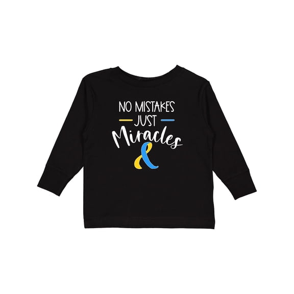 Inktastic No Mistakes, Just Miracles Down Syndrome Awareness Boys or Girls Long Sleeve Toddler T-Shirt