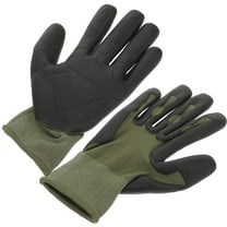 Raindrops 1 Pair Heavy Duty Work Gloves Olive Green Nylon TPE Anti-slip for Cleaning