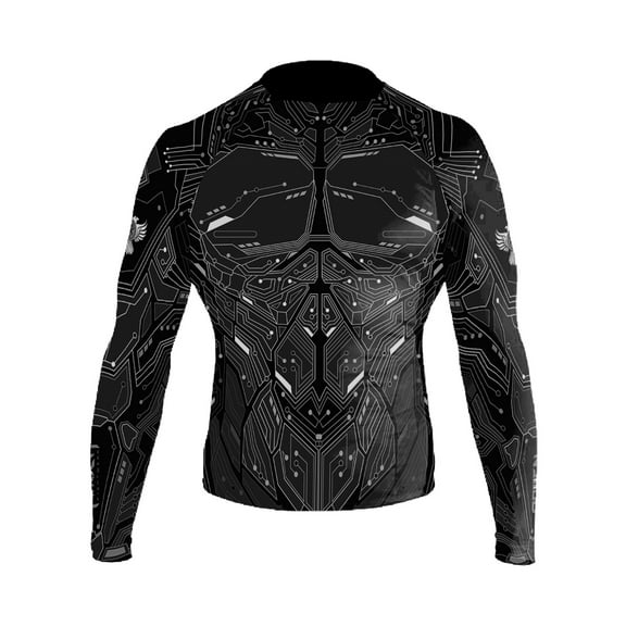 Raven Fightwear Men's Cybernetic Rash Guard MMA BJJ Red