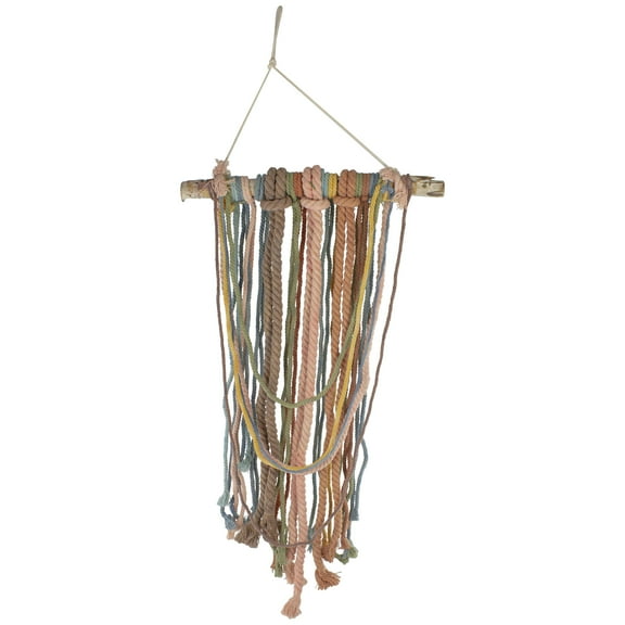 Northlight Knotted Rope on Birch Branch Hanging Wall Decoration - 42" x 18"  - Multicolor