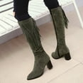 thumbnail image 6 of Fesfesfes Fuzzy Boots for Women Shoes Fashion Retro Solid Color Ethnic Style Suede Fringed Female High US:5(35), 6 of 9