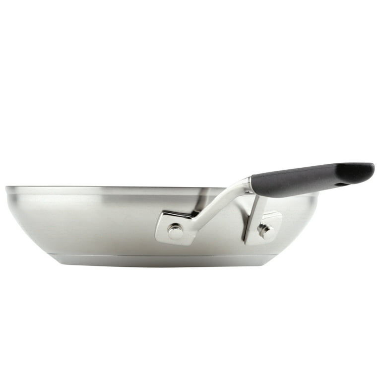 Steel Nonstick Induction Frying Pan, 8 inch, Brushed Stainless
