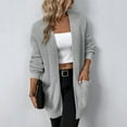 thumbnail image 2 of Aayomet Long Sweater Cardigan Women Womens Cardigan Color Block Striped Draped Kimono Cardigans Long Sleeve Open Front Casual Knit Sweaters Coat Outwear,Gray S-XXL, 2 of 5