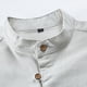 thumbnail image 4 of Blusa y camisa de manga larga con cuello vuelto para hombre, de lino sintético, con botones y manga larga, estilo deportivo informal para playa, blusa de lino para hombre, 4 of 7