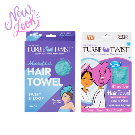 Turbie Twist Microfiber Hair Towel, Kids and Adults, Peacock Blue