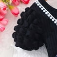 thumbnail image 6 of LNWUY Small and Medium-Sized Girls' Cute Fashion Puff Sleeve Ribbed Back Cross Comfy Breathable Jumpsuit with Bag Black 4 Years, 6 of 9