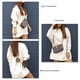 thumbnail image 5 of Sudadera con cuello redondo para mujer, jersey informal deportivo de manga larga con ala de murciélago, camisa superior para otoño blanco L, 5 of 6