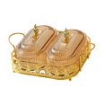 thumbnail image 3 of Dualoai Dried Fruit Tray Divided Serving Dishes Nuts Tray Food Storage Box Nut and Candy Brown 2 Grid, 3 of 9