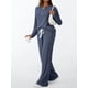 thumbnail image 4 of Conjuntos de Dos Piezas para Mujer, Suéter de Cuello Henley de Otoño, Chándal A Juego, Pijamas Cómodos con Bolsillos Azul Marino L, 4 of 7