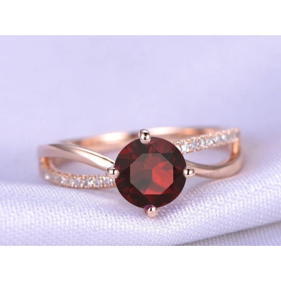 Natural Red Garnet Ring Garnet Ring-Genuine Garnet Birthstone Unique Ring-925 Solid Sterling Silver Ring-Ring