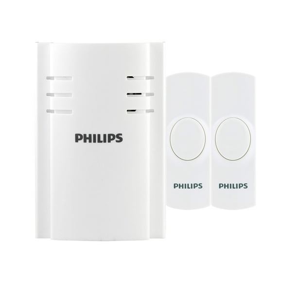 Kit de timbre inalámbrico Philips DES2280W/27 con 2 pulsadores
