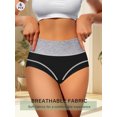thumbnail image 4 of MEIYATING Women's High Waisted Cotton Underwear Tummy Control Briefs Underwear Postpartum Full Coverage Panties 4 Pack, 4 of 6