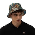 thumbnail image 4 of KLL Whimsical Cats Night Cafe Bucket Hat for Women Men Packable Travel Beach Sun Hat Outdoor Rave Accessories Reflective Fisherman Cap, 4 of 7