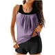 thumbnail image 1 of Traje de Baño de Dos Piezas Color Bloque Sólido Strappy Back Set, Traje de Baño Torso Largo con Sujetador Extraíble Y Pantalones Cortos de Cintura Alta, 1 of 4