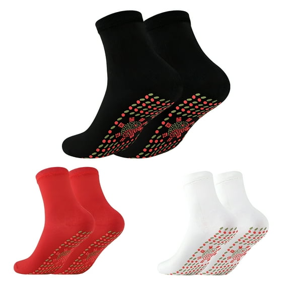TELOLY Women's Short Socks Heated Warm Comfortable Self-Heating Socks Winter Tourmaline Socks