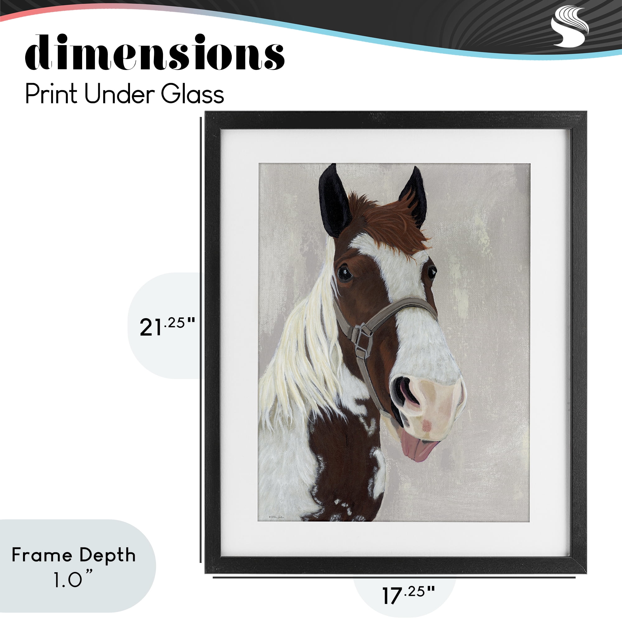Stupell Industries Henry Horse Funny Tongue Black Framed Print Under Glass, design by Ashley Justice