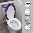 thumbnail image 3 of HELLHERO Colorful Butterflies and Cats Toilet Top Cover, Non-Slip Stretch Fit Polyester Fabric Bathroom Toilet Lid Cover Set, 3 of 7
