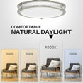 thumbnail image 3 of DYMOND 14" LED Ceiling Light Flush Mount Dimmable Brushed Nickel Double Ring Bedroom, 3 of 7