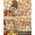 thumbnail image 6 of Burnt Orange Thanksgiving Kitchen Valances for Windows Farmhouse Linen Window Valance Curtain for Living Room Window Treatment Fall Plaid Pumpkins Gnomes Retro Valance Rod Pocket Topper, 54 x 18 Inch, 6 of 6